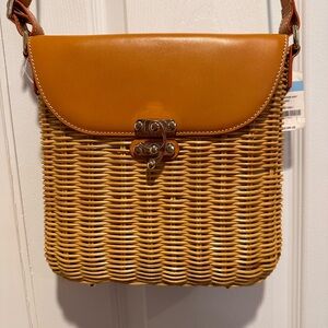 J. McLaughlin leather and cane purse - NWT